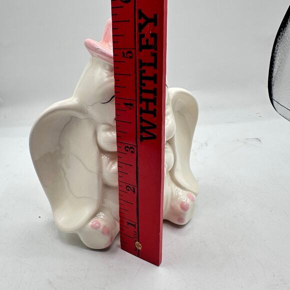 Ceramic VINTAGE 6" Disney Dumbo ELEPHANT with PINK COWBOY HAT FIGURE - Picture 6 of 6